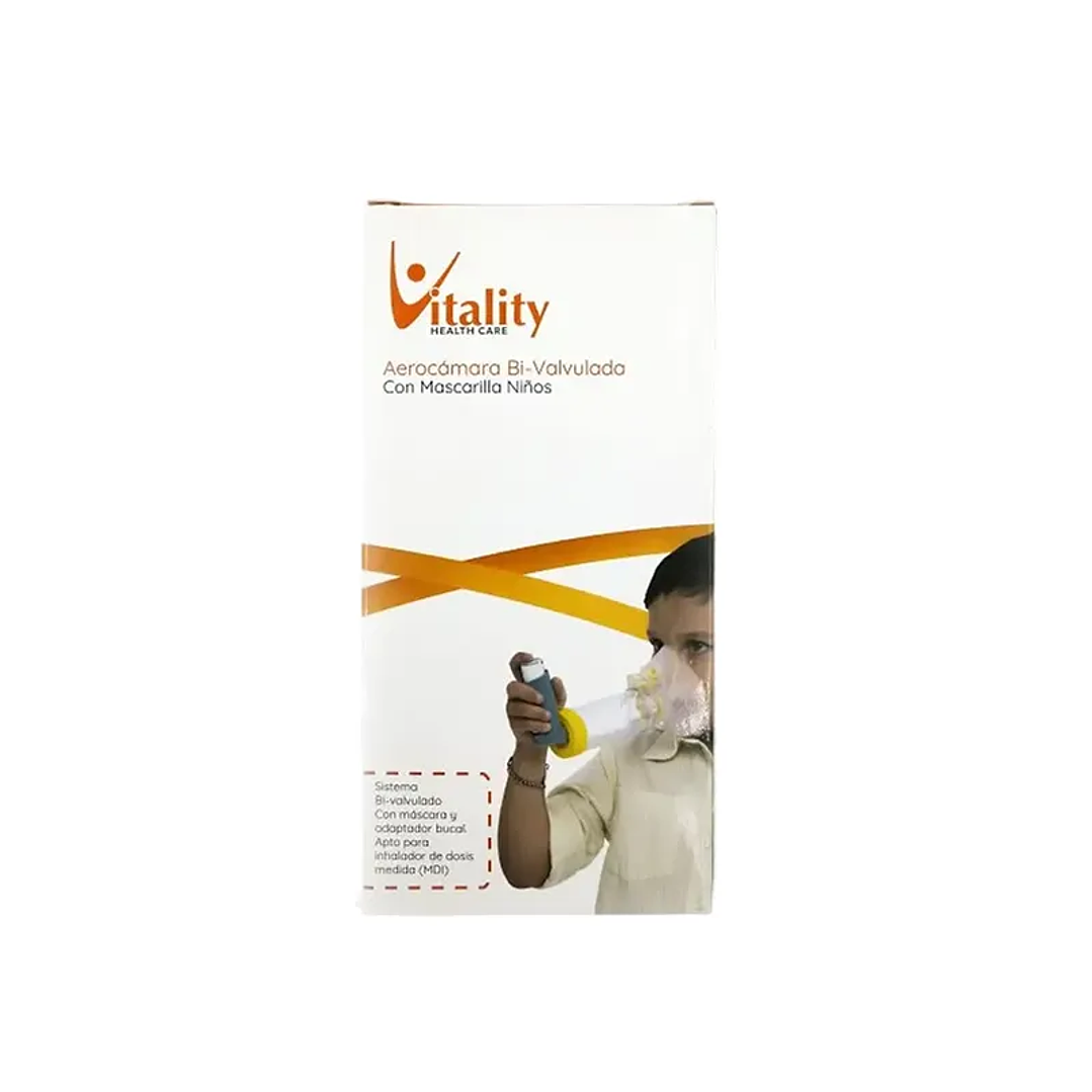Aerocamara Vitality Bi-Valvulada con Mascarilla Pediátrica 1