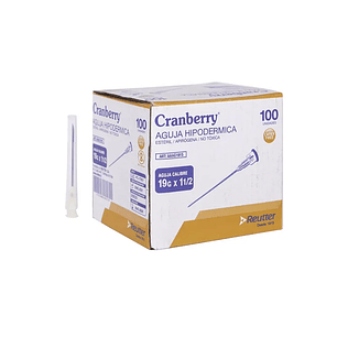 AAAG1915 – Agujas Hipodérmicas Cranberry 19G x 1,1/2 – Unidad