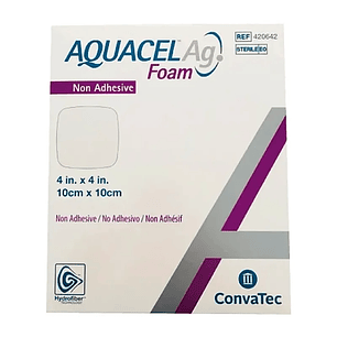  Apósito Espuma con Plata Aquacel Ag Foam — 10x10 cm. 420642 —