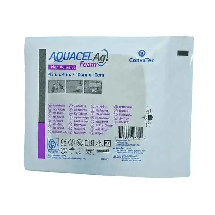  Apósito Espuma con Plata Aquacel Ag Foam — 10x10 cm. 420642 — 2