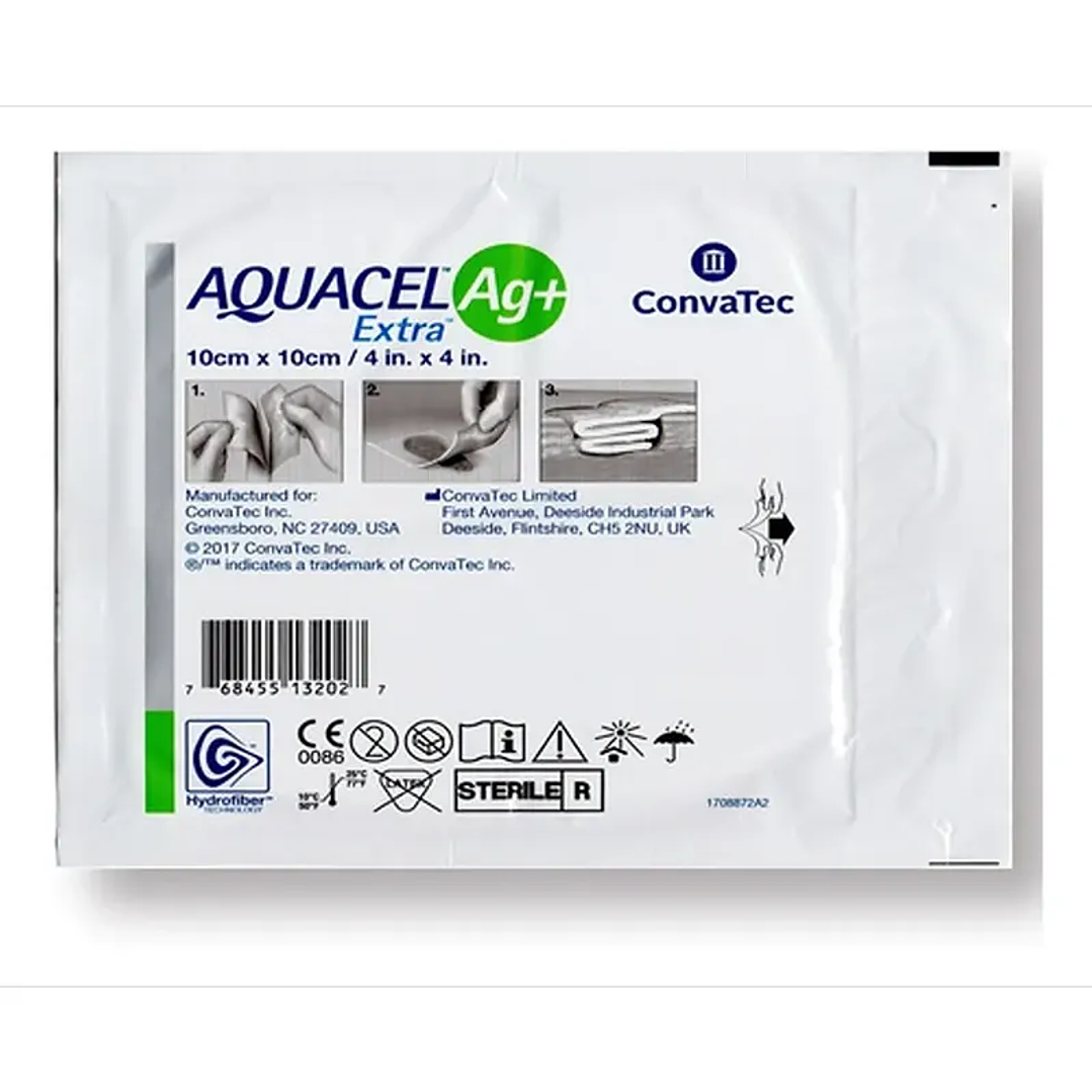 Apósito de Plata — Aquacel Ag Extra — 10x10 cm — Convatec- 413567   2