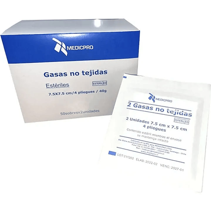 Gasa No Tejida — Dif. Medidas — MEDICPRO — (Caja 50 Unidades) 1