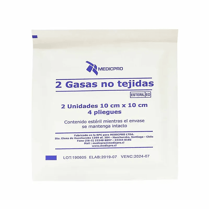 Gasa No Tejida — Dif. Medidas — MEDICPRO — (Caja 50 Unidades) 2