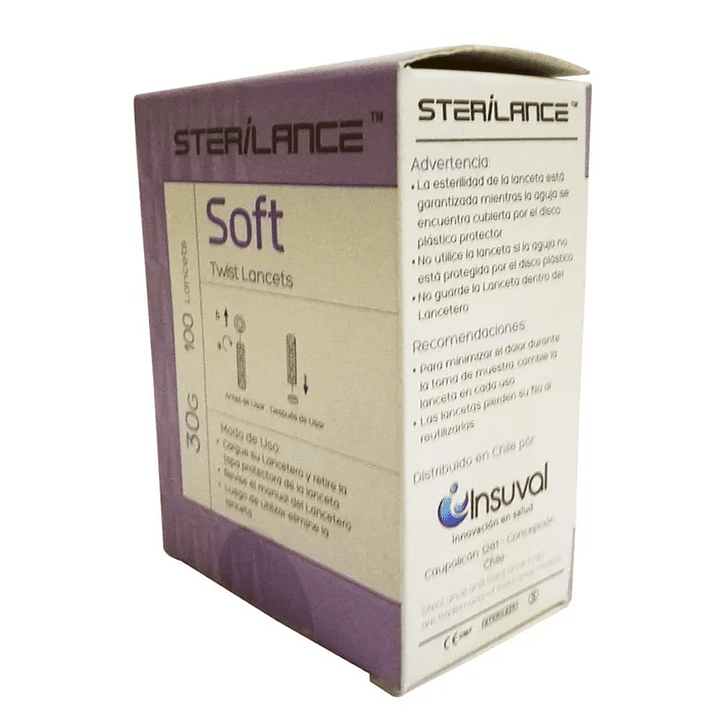 Sterilance Soft Twist Lancets – Lancetas Universales 100 Unidades 30G 2
