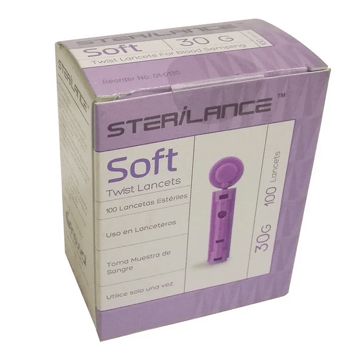 Sterilance Soft Twist Lancets – Lancetas Universales 100 Unidades 30G 3