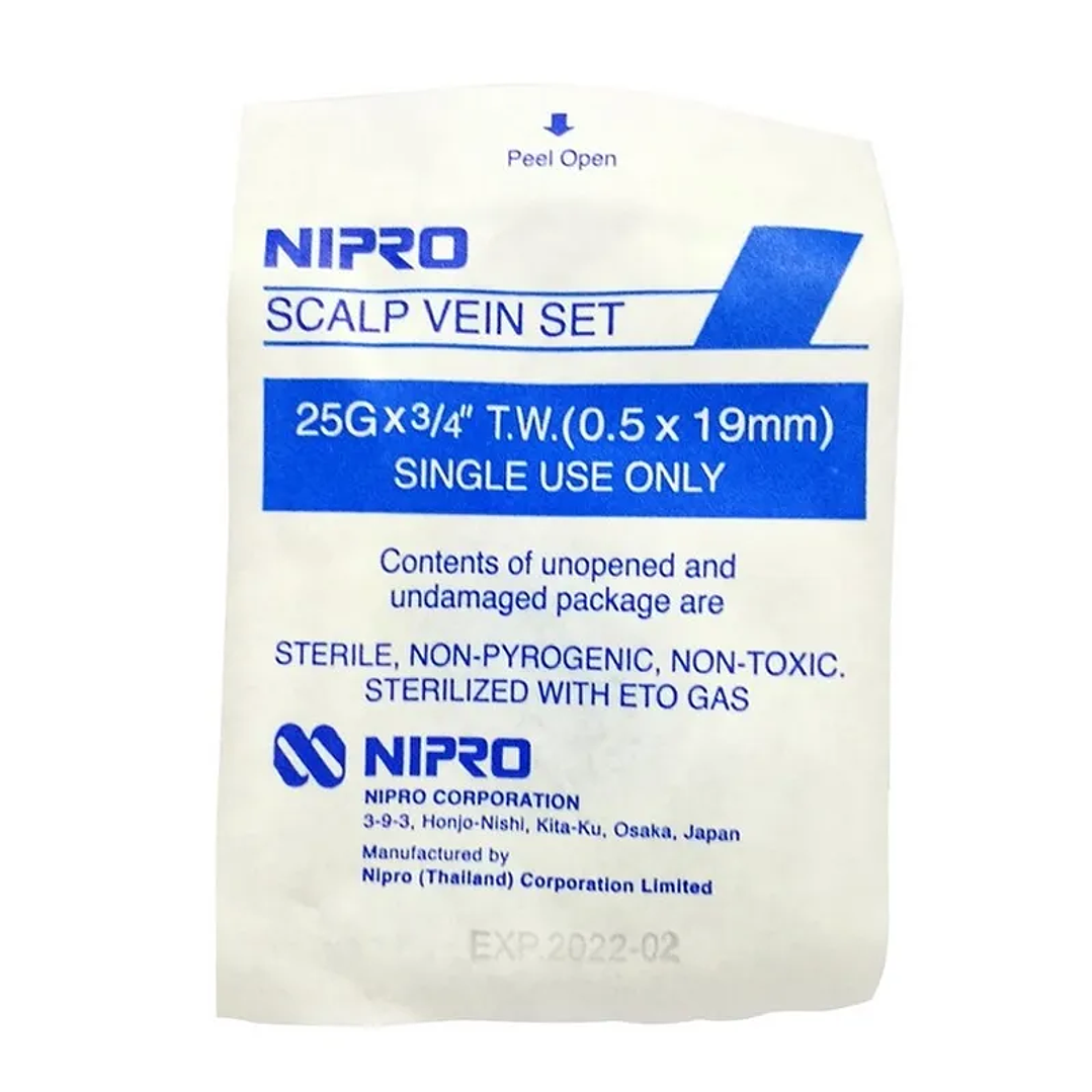 Conjuntos de Infusión con Alas (Mariposa) Nipro – 25G x 3/4 (0,5x19mm) – Azul 3