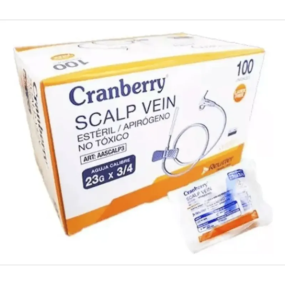 Conjuntos de Infusión con Alas (Mariposa) Cranberry – 23G x 3/4  – Calipso 2