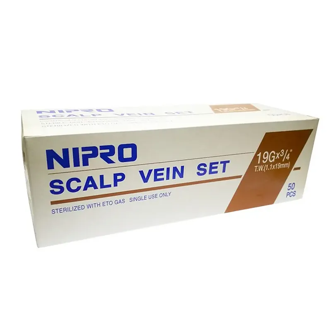 Conjuntos de Infusión con Alas (Mariposa) Nipro – 19G x 3/4 (1.1x19mm) – Café 2