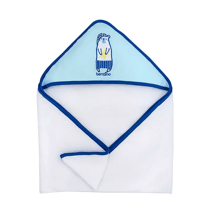Toalla con Capucha Bambino Azul/Celeste - Oso/Mapache 2