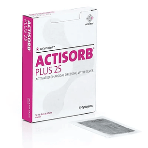 ACTISORB PLUS 25 — Apósito Carbón Activado + Plata — Medidas