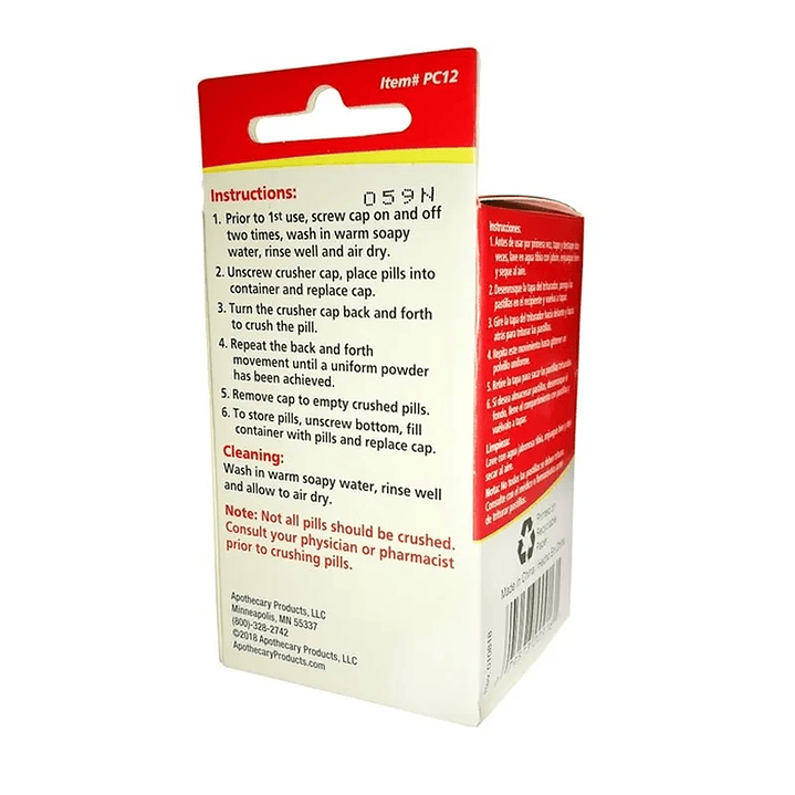 PC12 – Aculife Pill Crusher Container (Trituradora Pastillas) 4