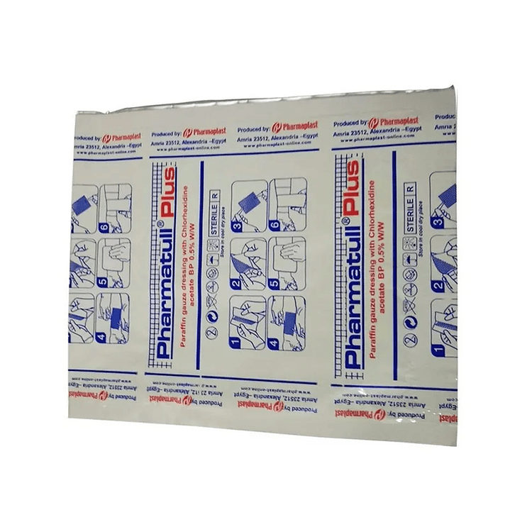 Apósito Gasa Parafina + Clorhexidina — Pharmatull Plus — 10x10 cm — REF. TULLPLUS100100 2