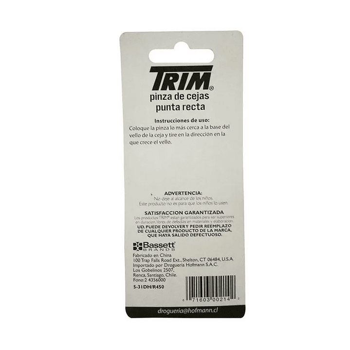00214 – Pinza de Cejas Punta Recta TRIM 2