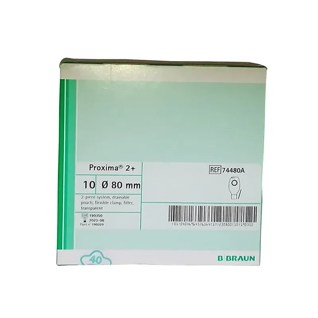 Bolsa Drenable Con Clamp Flexible y Filtro Proxima 2+ – 80mm – Transparente – 74480A  3