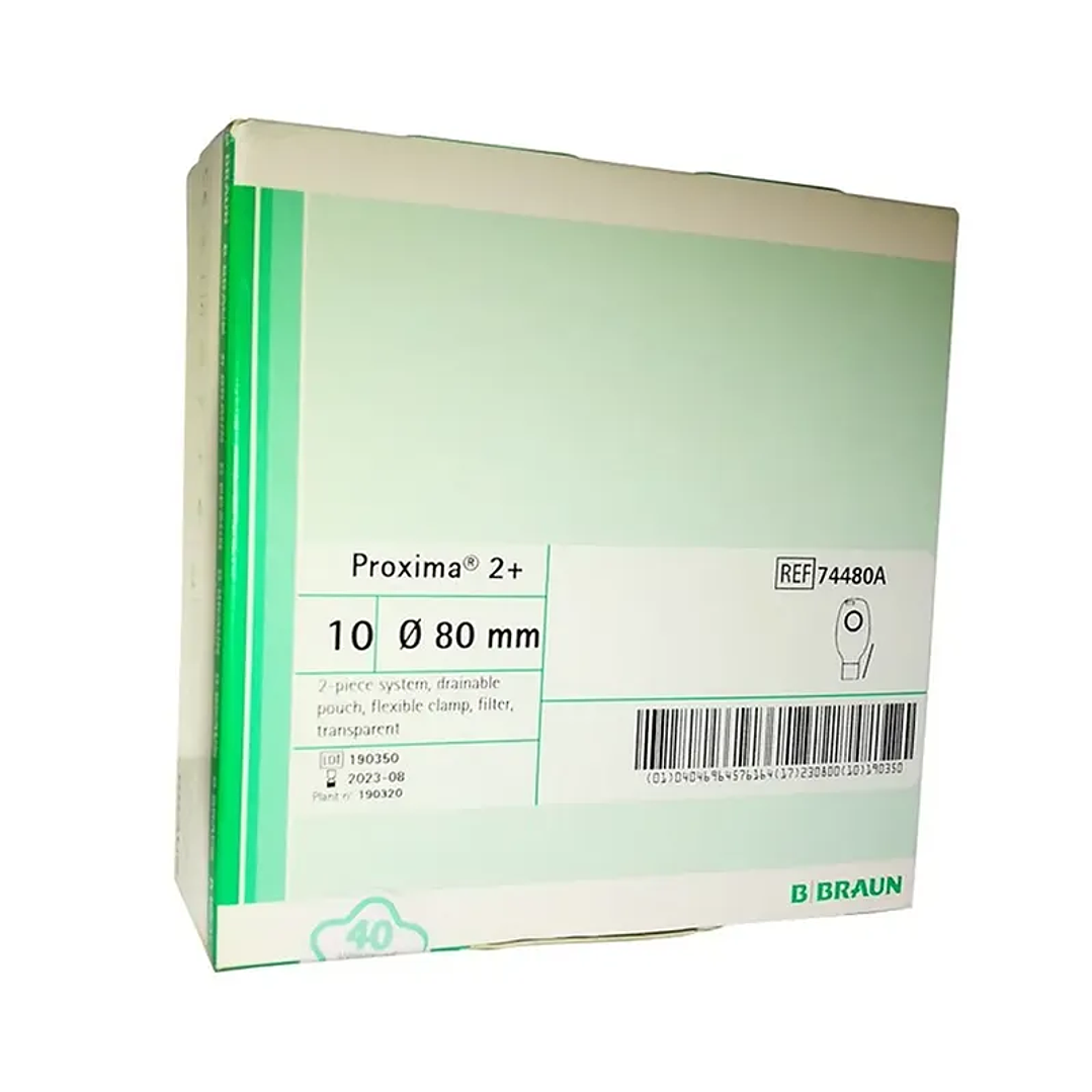 Bolsa Drenable Con Clamp Flexible y Filtro Proxima 2+ – 80mm – Transparente – 74480A  2