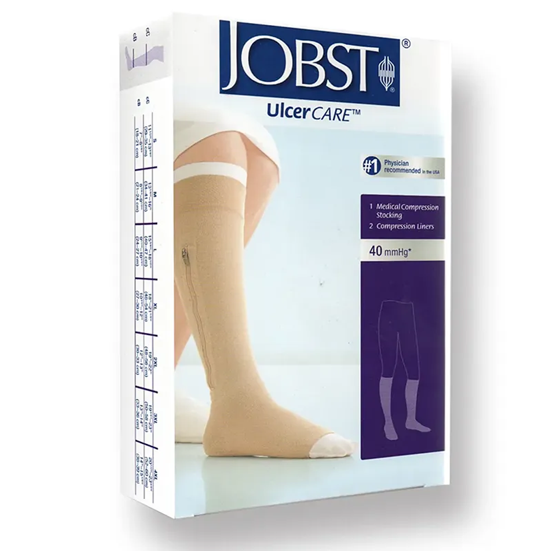 Calceta Ulcercare 40 mmHg C/Cierre Color Beige Jobst 1