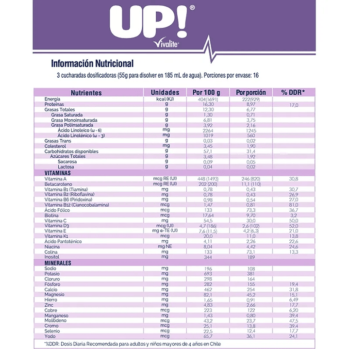 Vivalite Up! — Suplemento Alimentario — Sabores — 900 gr 4