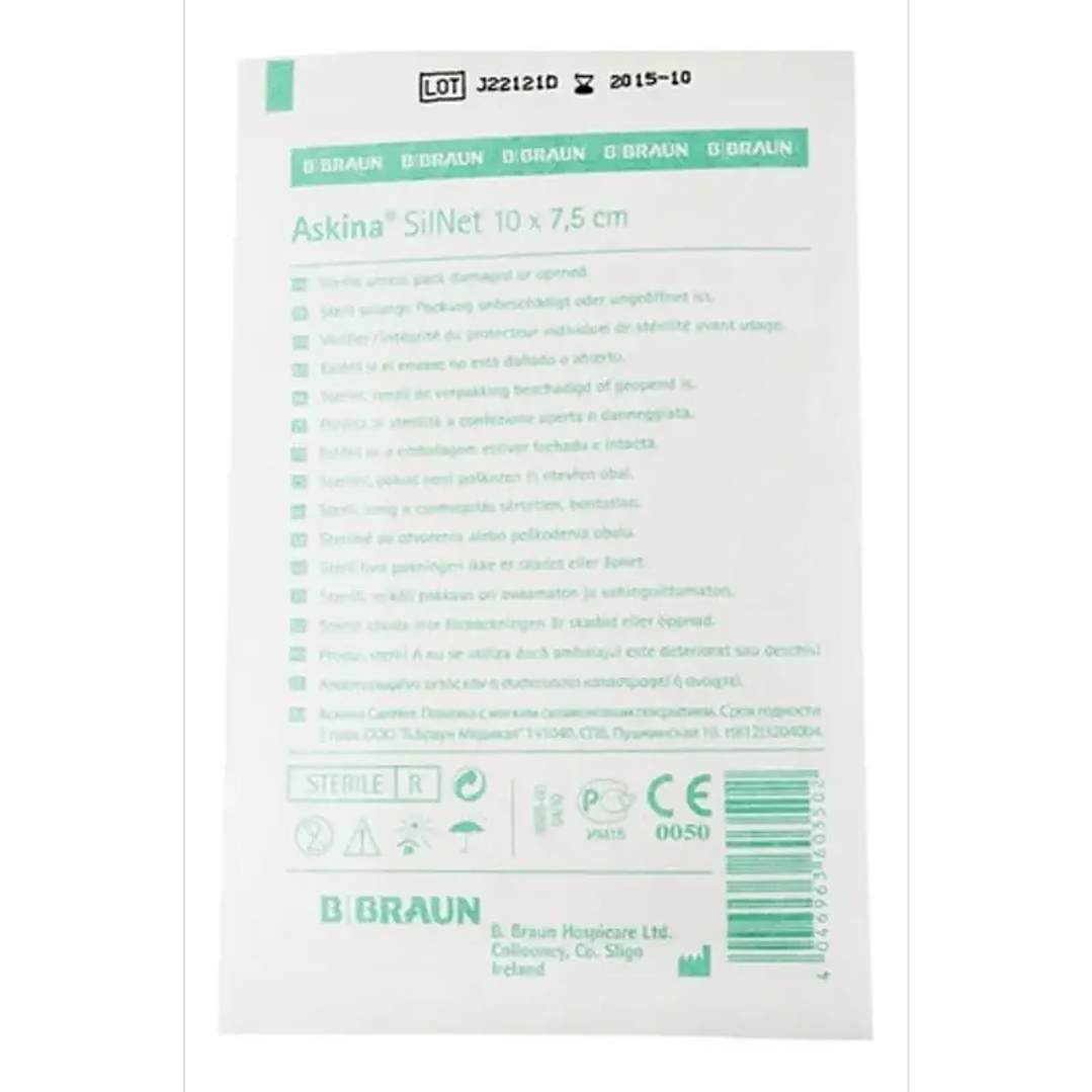 Apósito Silicona Askina SilNet — 10x7.5 CM — BBRAUN - - 5197510 —  2