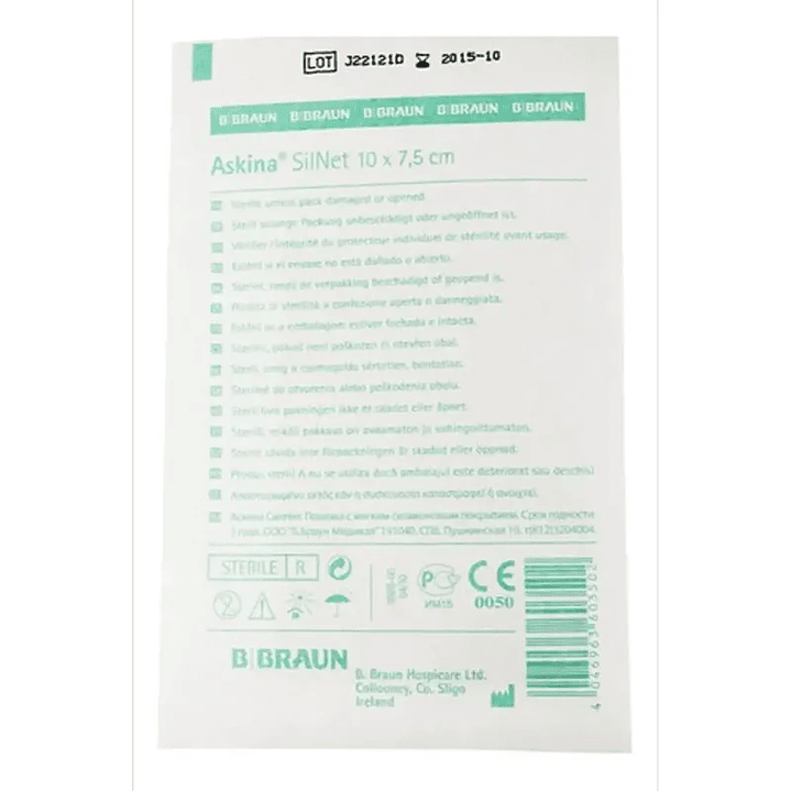 Apósito Silicona Askina SilNet — 10x7.5 CM — BBRAUN - - 5197510 —  2