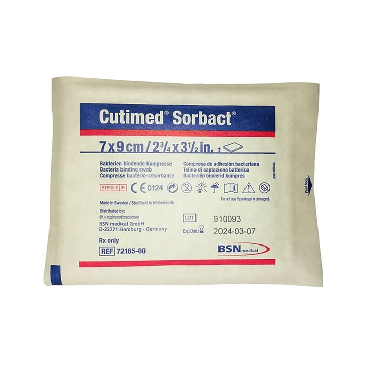 Gasa Antimicrobiana Cutimed Sorbact — 7x9 cm — Ref: 72165-14 1