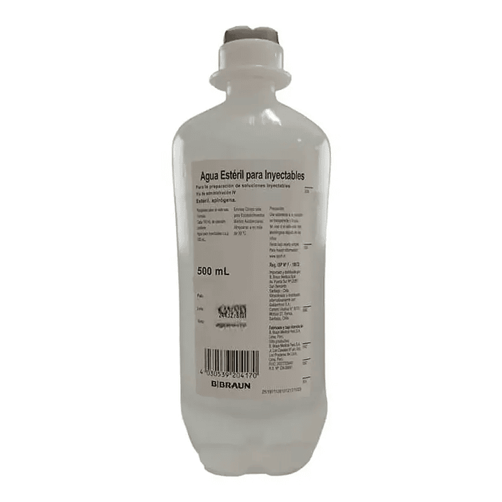 Agua Bidestilada Inyectable 500ml - BBraun 1