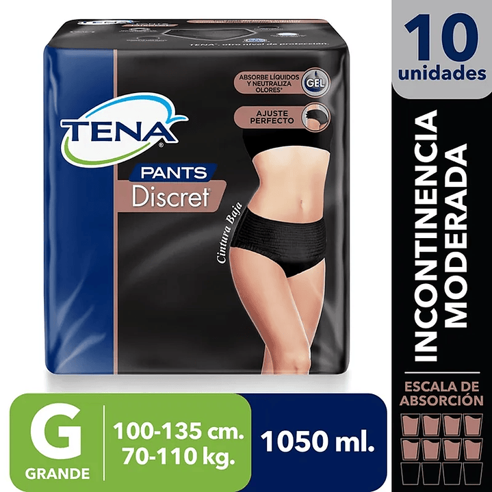 Pañal Adulto Tena Pants Discret x10 un - Tallas 1