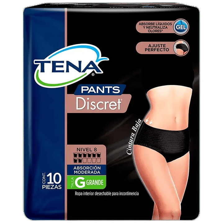 Pañal Adulto Tena Pants Discret x10 un - Tallas 2