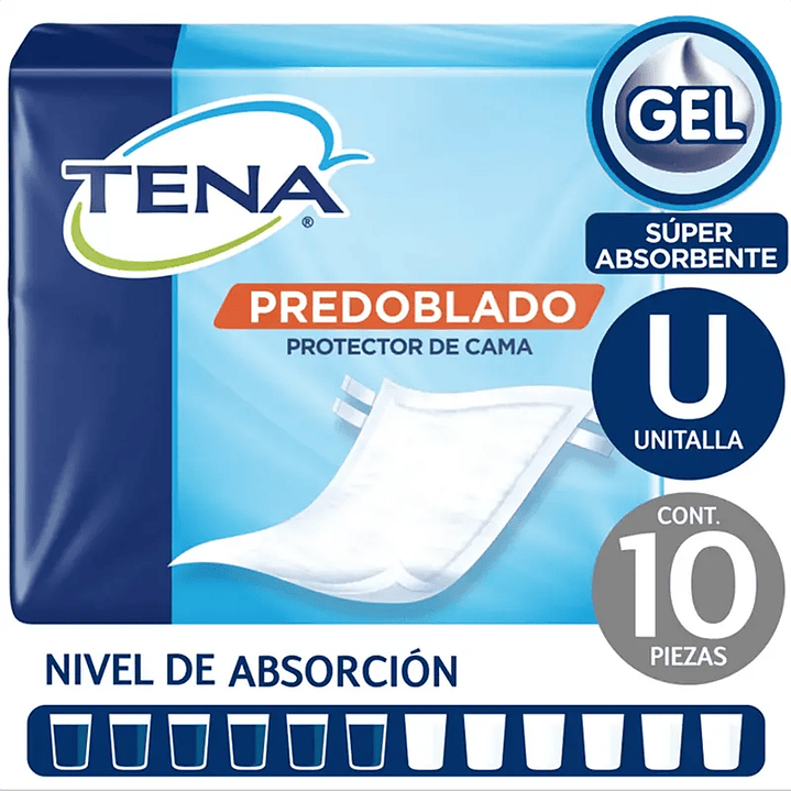 Sabanilla Predoblada Desechable Tena x10 un 1