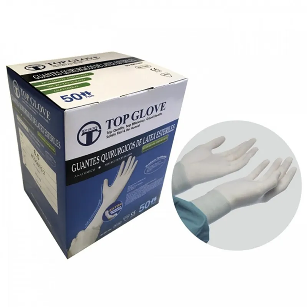 Guantes de Latex Estériles TopGlove - Dif Medidas 1