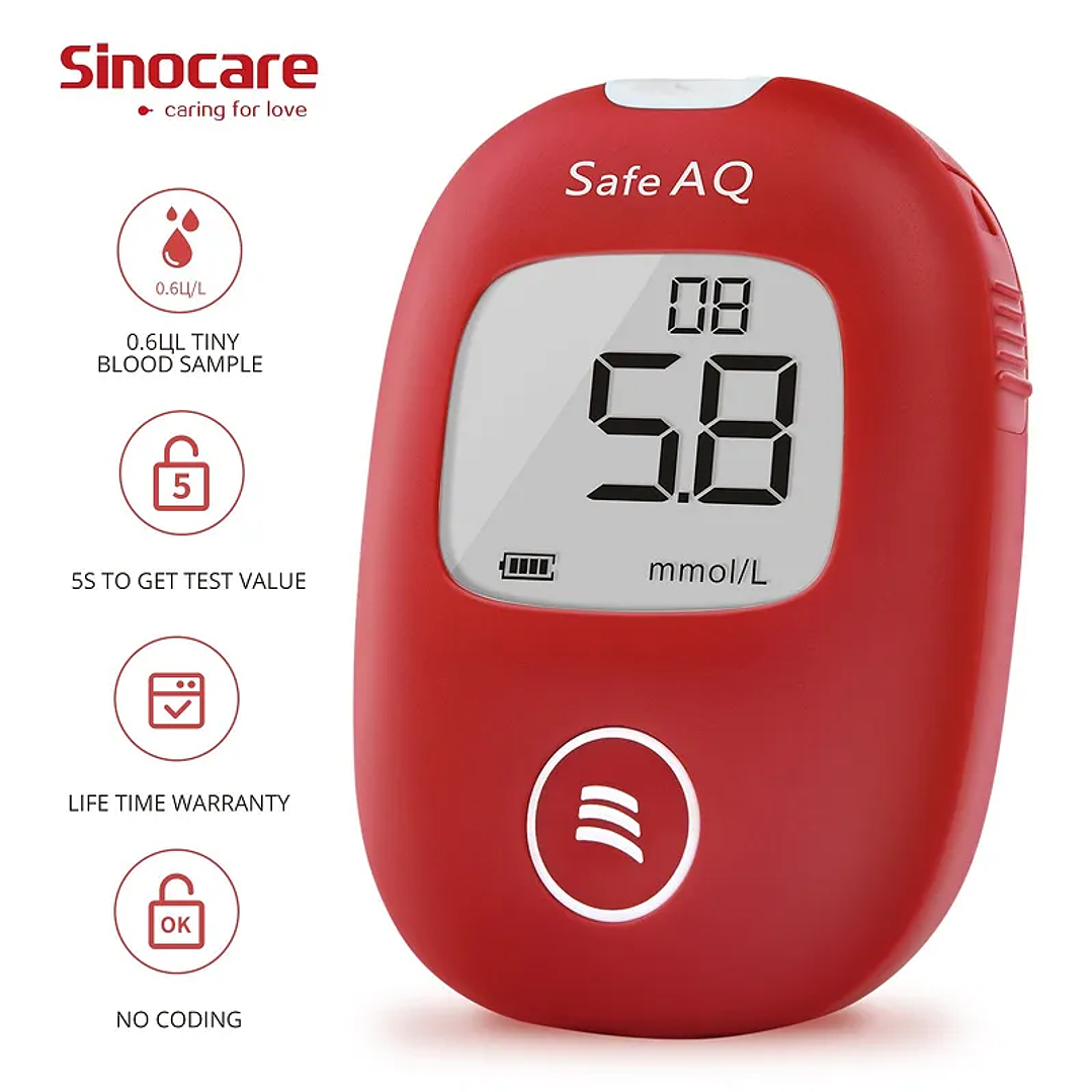 Glucómetro Inteligente Sinocare Safe AQ + 50 Tiras + 50 Lancetas 4