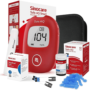 Glucómetro Inteligente Sinocare Safe AQ + 50 Tiras + 50 Lancetas