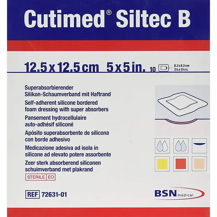 Cutimed Siltec B — Apósito Absorbente Silicona — 12.5x12.5 CM — 73284-01  2