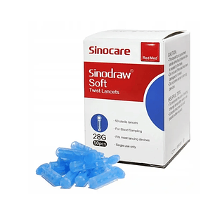 Lancetas Sinocare Sinodraw Soft 28G - 50pcs