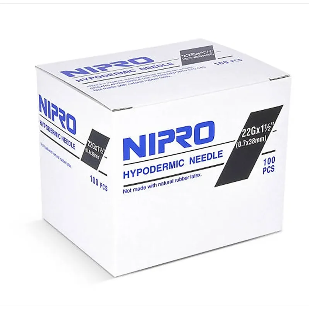 AH-2238 - Nipro Aguja Hipodérmica 22G X 1 1/2 - Unidad 1