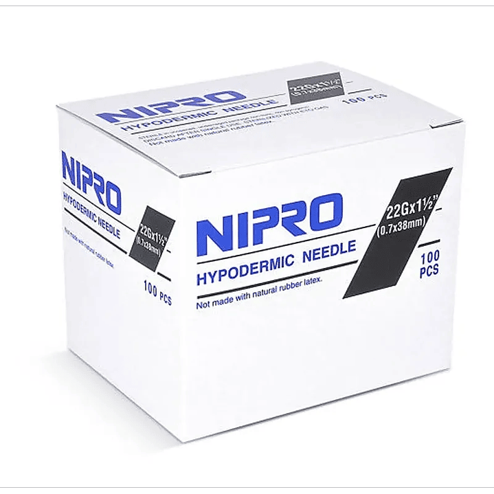 AH-2238 - Nipro Aguja Hipodérmica 22G X 1 1/2 - Unidad 1