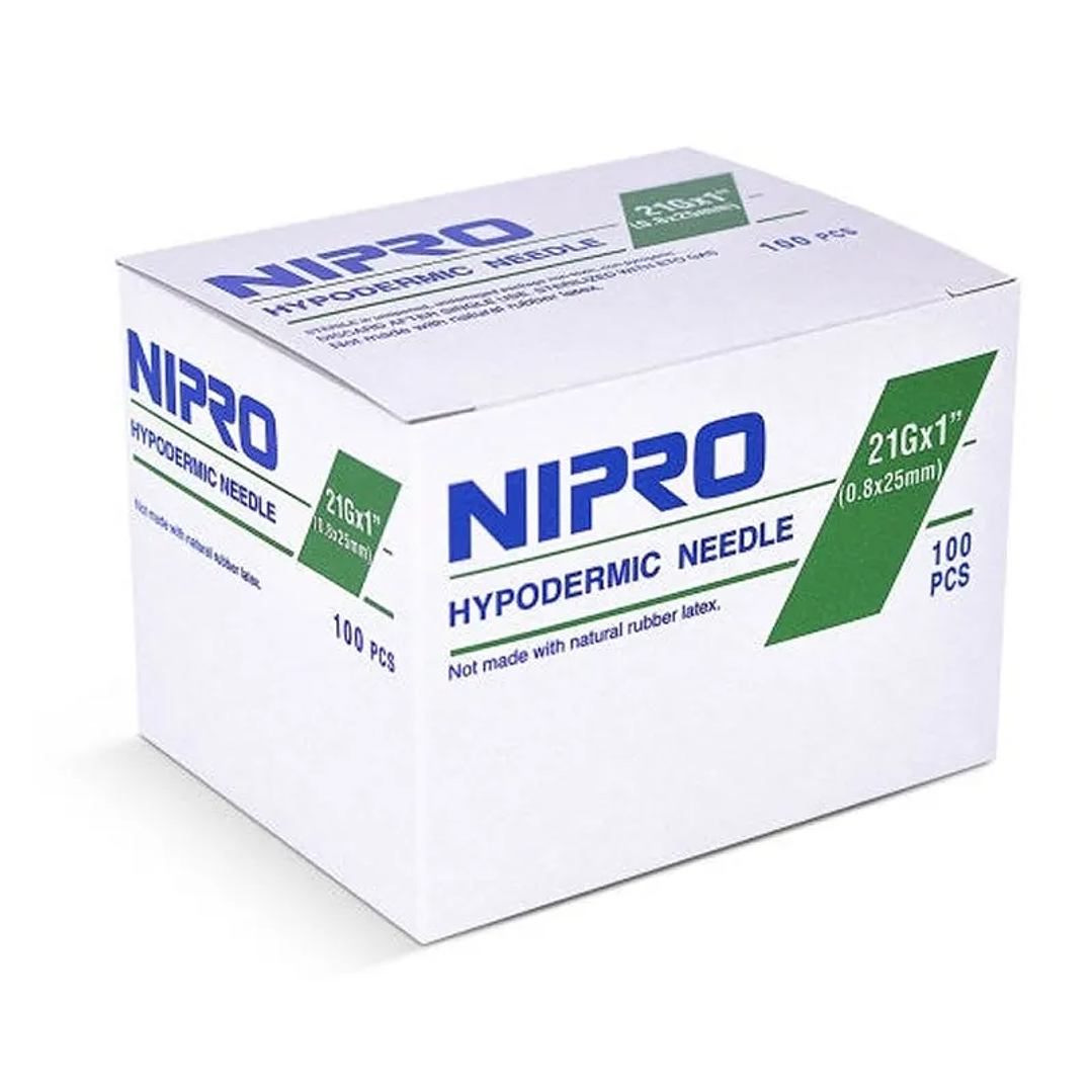 AH-2125 - Nipro Aguja Hipodérmica 21G X 1 - Unidad 1