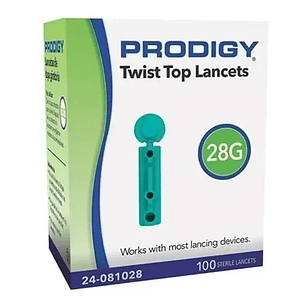 Lancetas 28 G x 100 Unidades Prodigy 