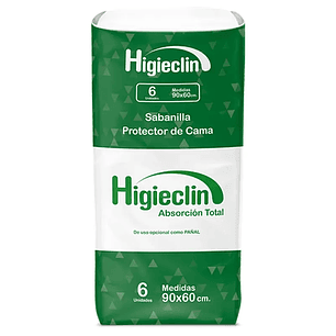 Sabanilla Protectora de Cama — 90x60 cm — HIGIECLIN - 6 U 