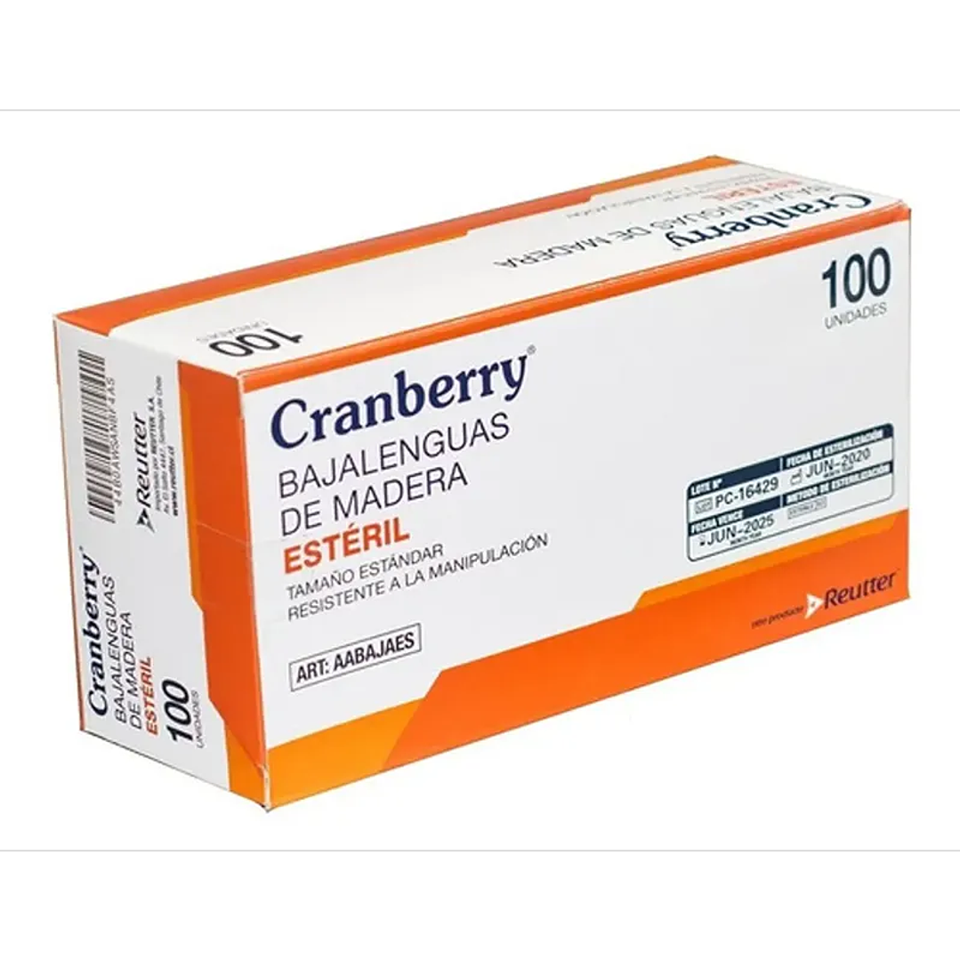 AABAJAES - Bajalenguas de Madera Estéril Cranberry - 100 unidades 1
