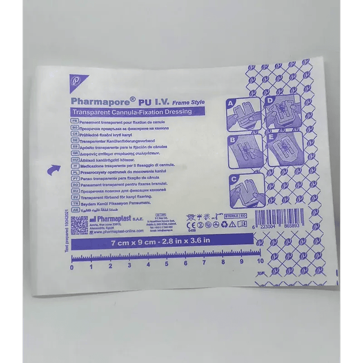 Apósito Fijación Vía Pharmapore I.V Transparente — 9x7 cm — REF. IVFS79 3