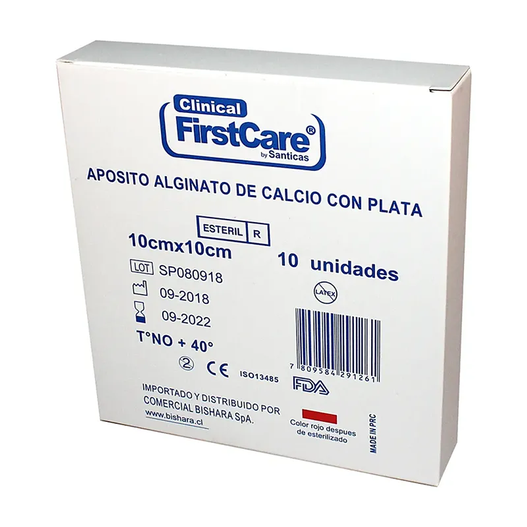 Aposito Alginato de Calcio + Plata — 10x10 cm — FIRSTCARE 1