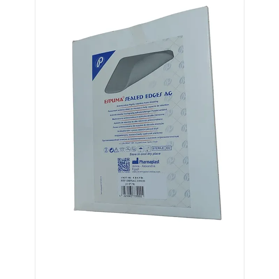 Apósito espuma — SEALED Ag — 10x10 cm — REF. ESPSAG100100 1