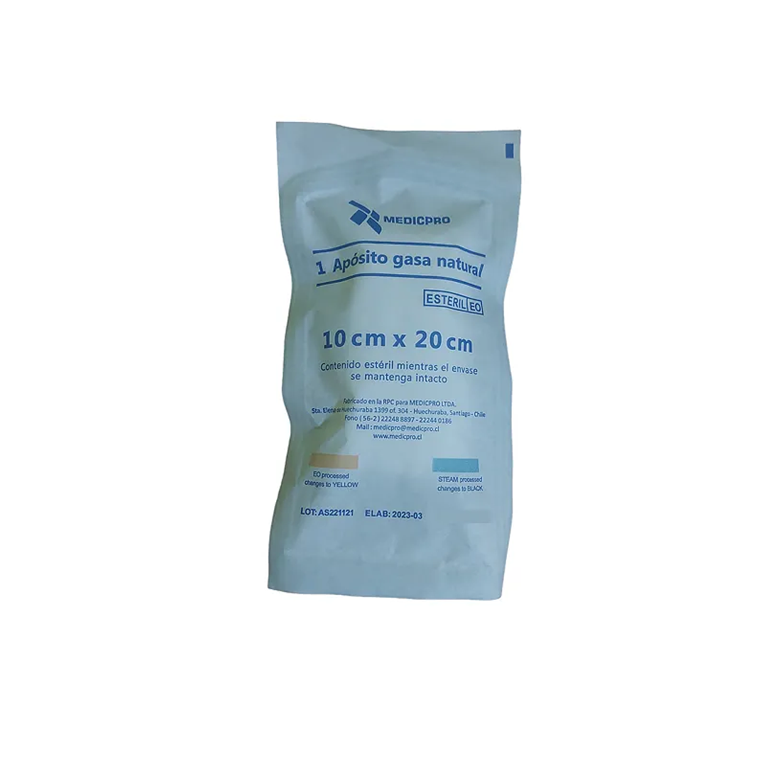 Apósito Gasa Natural — Medidas — MEDICPRO 1