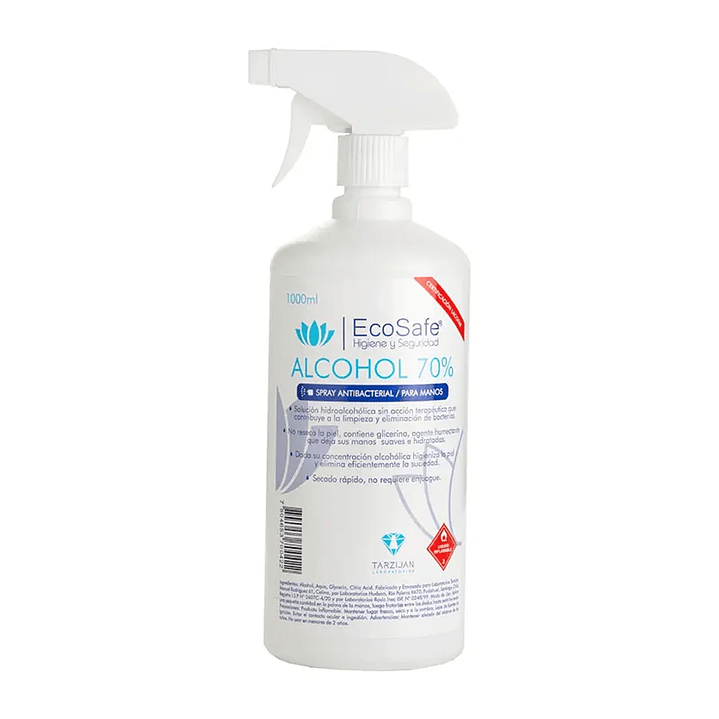 Alcohol Spray 70°  - 1 Litro - EcoSafe 1