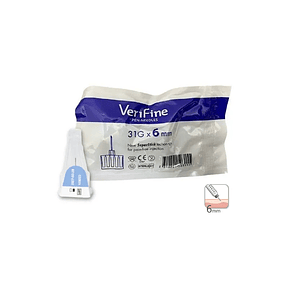 Aguja Verifine Desechable 31 G X 6 mm x 5 Unidades