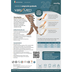 Calceta Varimed de Microfibra con Calzador 280 20-30 mmHg - Punta Abierta - REF. 9043