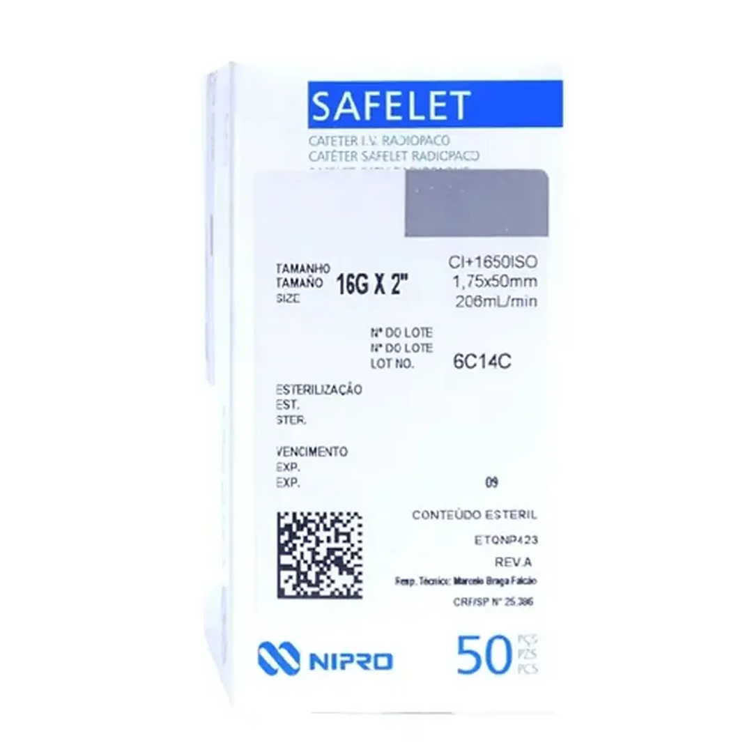 Branula Safelet 16G x 2 - Gris - Nipro  2