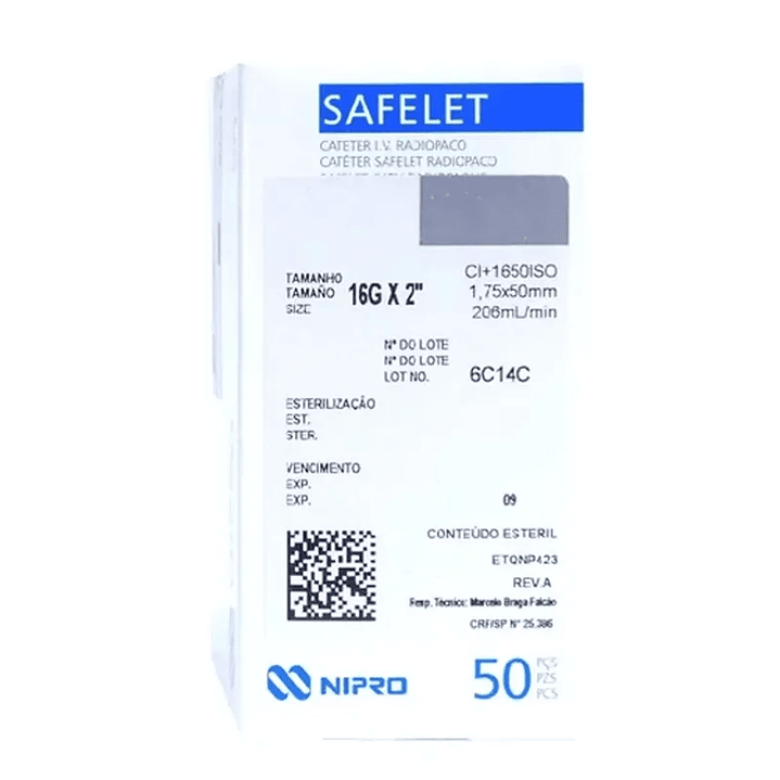 Branula Safelet 16G x 2 - Gris - Nipro  2