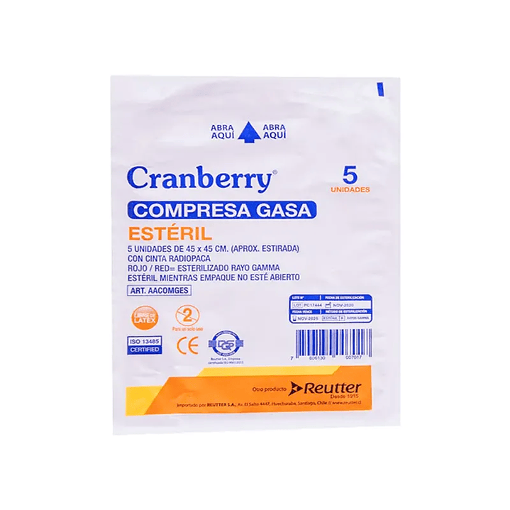 Compresa Gasa Estéril 45x45 cm - Cranberry 1