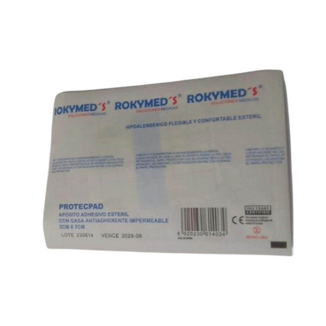 Apósito Adhesivo con Gasa Antiadherente Impermeable 5x7cm - Rokymed´s 3